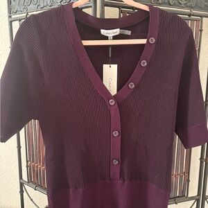 Calvin Klein Women's V-Neck Sweater - Purple